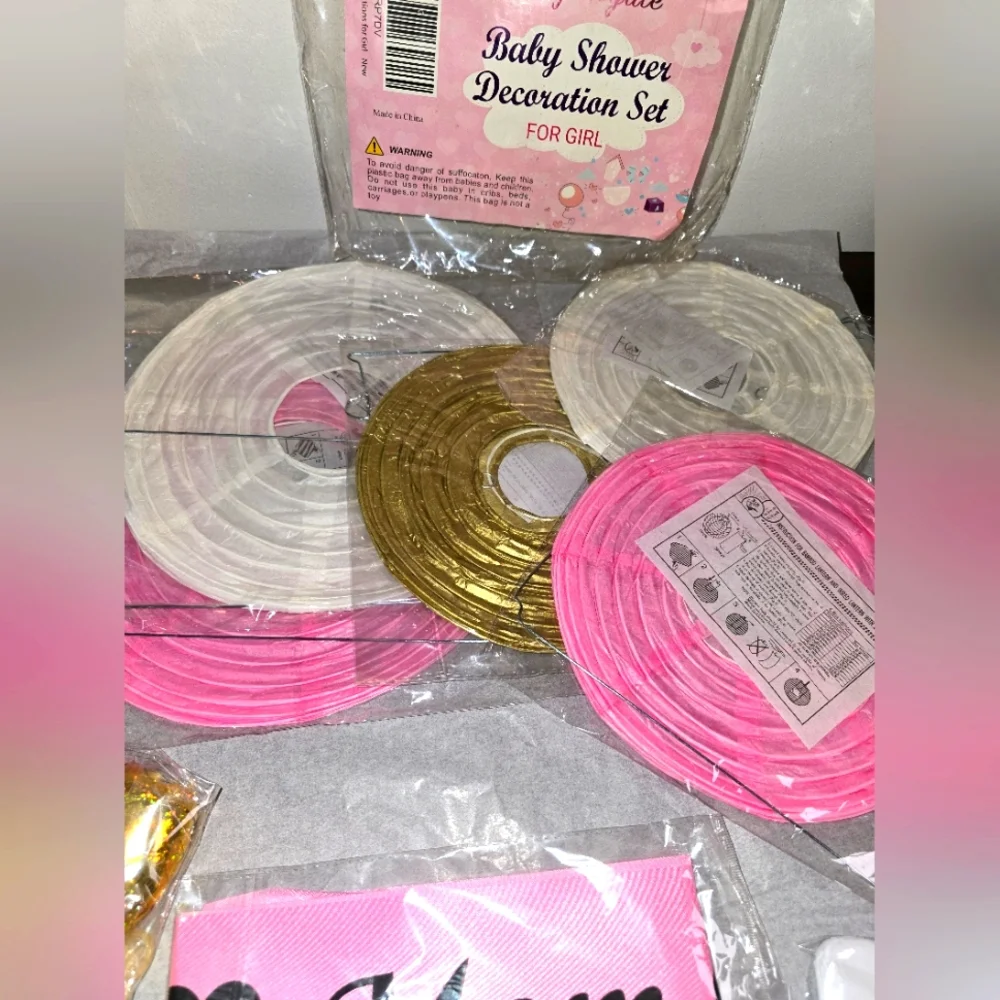 Girl Baby Shower Decoration Set